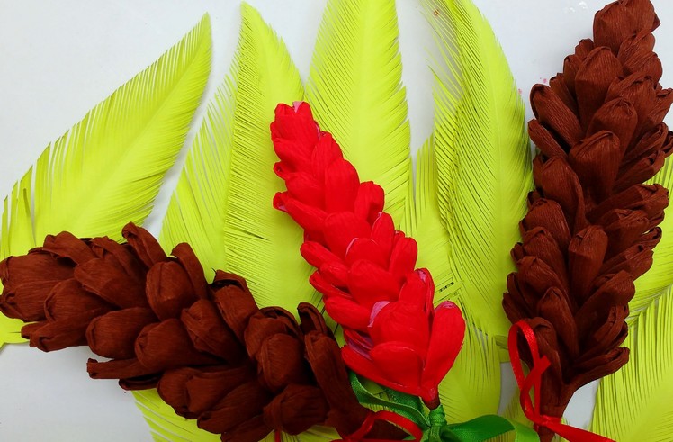 Easy Crepe Paper Pine Cone (Flower # 76)