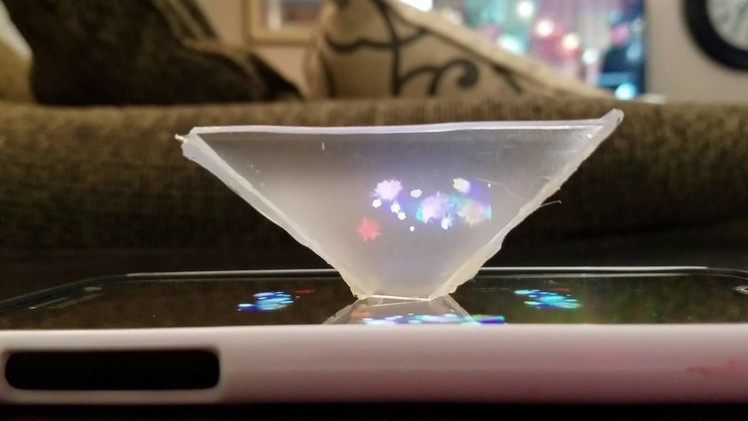 3D phone hologram Project DIY Hatsune Miku & Fireworks