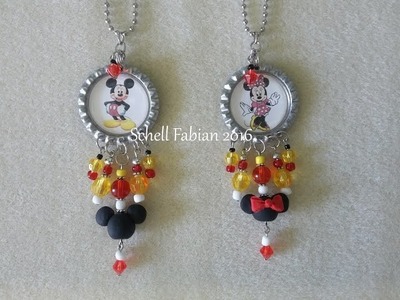 Bottle Cap Charm Tutorial - Mickey and Minnie