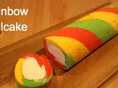 Easy Rainbow Roll Cake