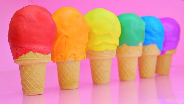 Ice Cream Cone Rainbow Cake Pops