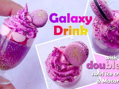 Miniature Galaxy Cocktail with 2 Color Ice Cream & Macaron Tutorial
