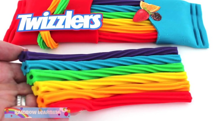 Play Doh How to Make Twizzlers Rainbow Licorice DIY RainbowLearning We got a little crazy