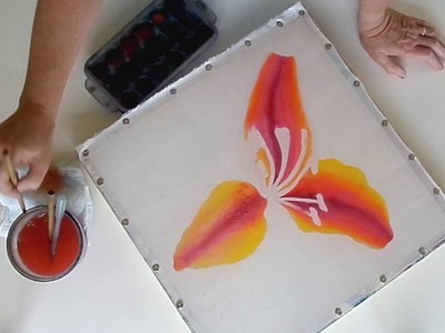 'Rainbow Lily' Silk Painting