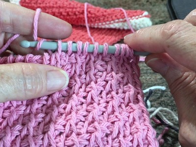 Tunisian Crochet: Afghan Sampler Block 13 (V Stitch)