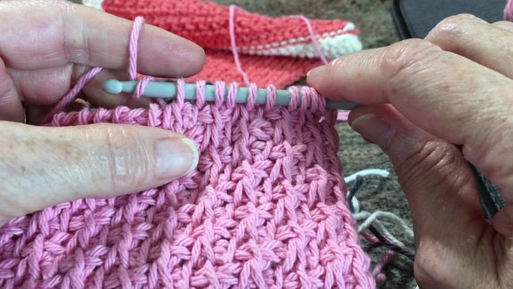 Tunisian Crochet: Afghan Sampler Block 13 (V Stitch)