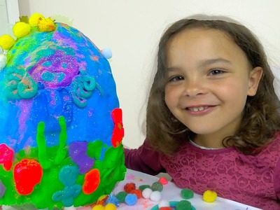 DIY Play Doh Surprise egg from dough, glitter and pompoms