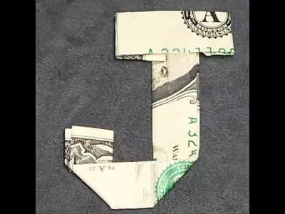 Fold Origami Dollar Bill Alphabet Letter J