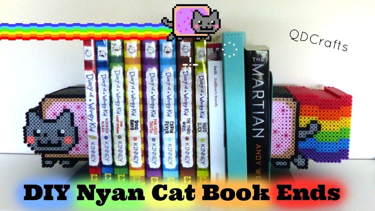 3D Nyan Cat Perler Bead Book Ends Idea