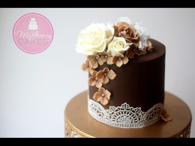 How to Ganache (or buttercream) a Cake and Get Sharp Edges!