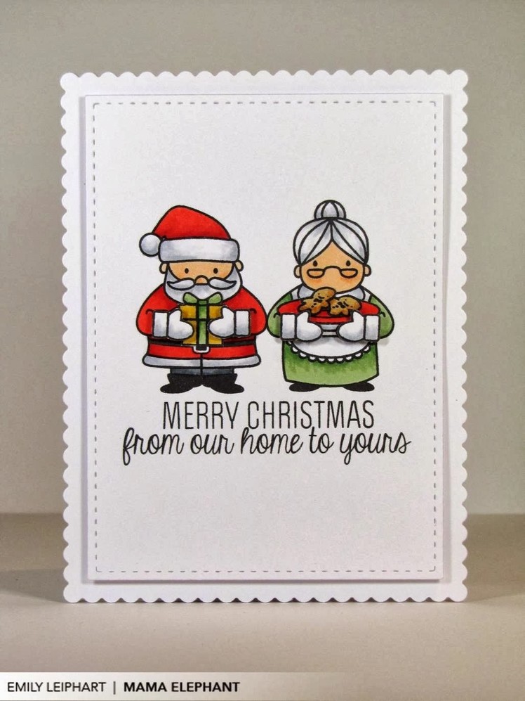{Mama Elephant} Creating Shaped Cards with Femme Frames + Cozy Christmas