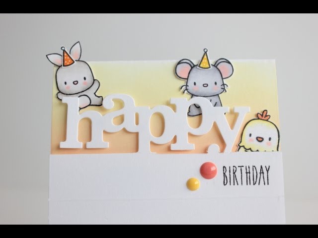 Partial die cutting Happy Birthday card