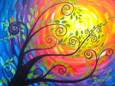 Whimsical Tree Beginner Acrylic Painting