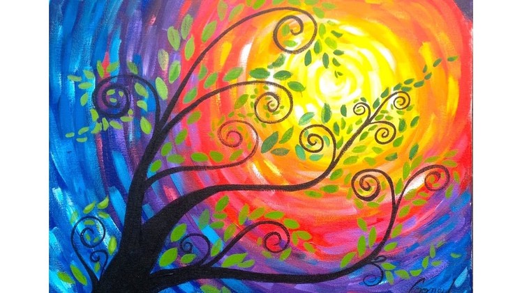 Whimsical Tree Beginner Acrylic Painting