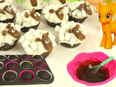 Baking Chocolate & Marshmallow Lambs Cupcakes For My Little Pony AppleJack - Cookieswirlc