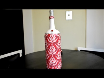 DIY Decoupage Wine Bottle With Rhinestones {4 of 5} (HD)