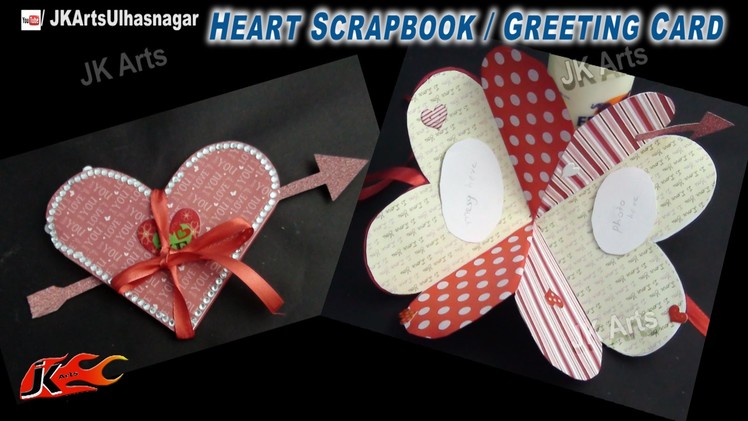DIY Heart Shape Love Scrapbook Greeting Card Idea | JK Craft Ideas 082