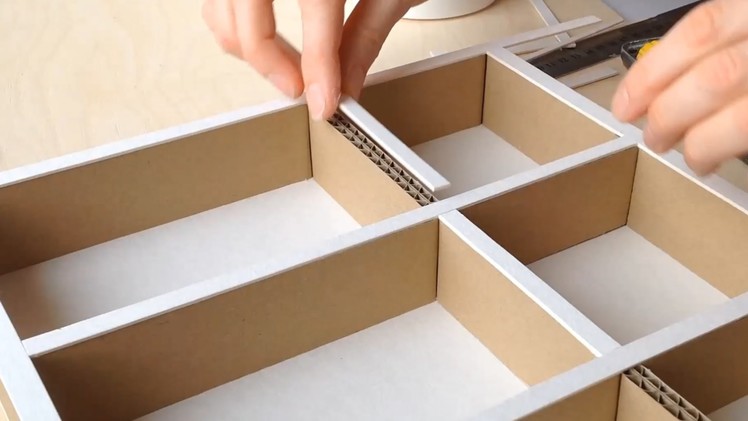 DIY How to make a cardboard drawer organizer