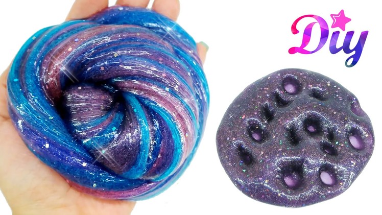 DIY - How to make Glitter Galaxy Slime -  Without Borax