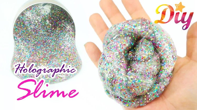 DIY How to make Holo Glitter Slime!! - Without Borax