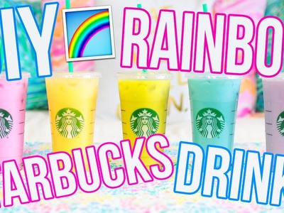 DIY RAINBOW STARBUCKS DRINKS!! Pink Drink, Purple Drink, Blue Drink + More!!