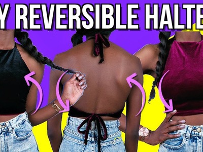 DIY Reversible Crop Top! Backless Velvet Halter | Brandy Melville Inspired