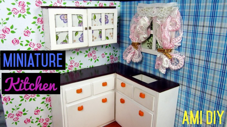 Dollhouse Miniature Kitchen Room #1 | Cách làm tủ bếp | Ami DIY