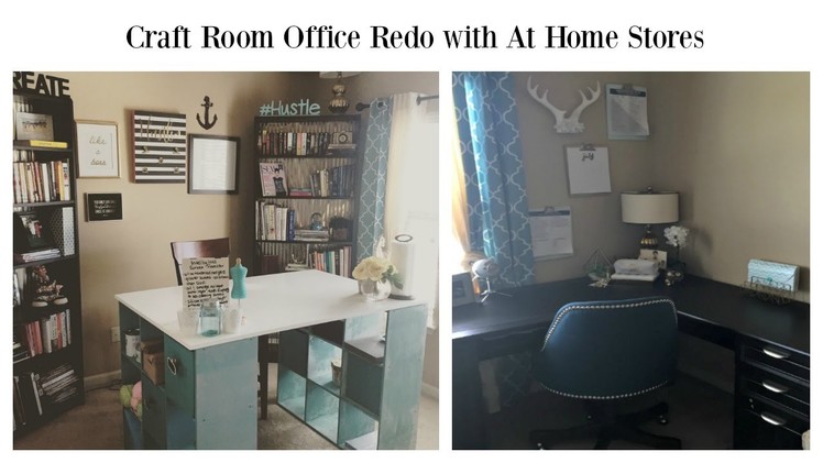 Home Office Craft Room Makeover with #AtHomeStores #ad