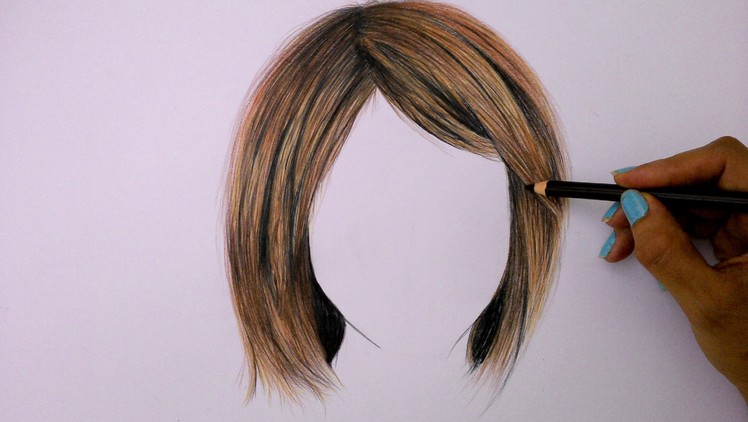 How to draw hair using colored pencils