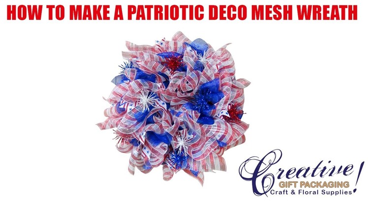 How to make a Patriotic Wreath New Method using 21" Deco Mesh