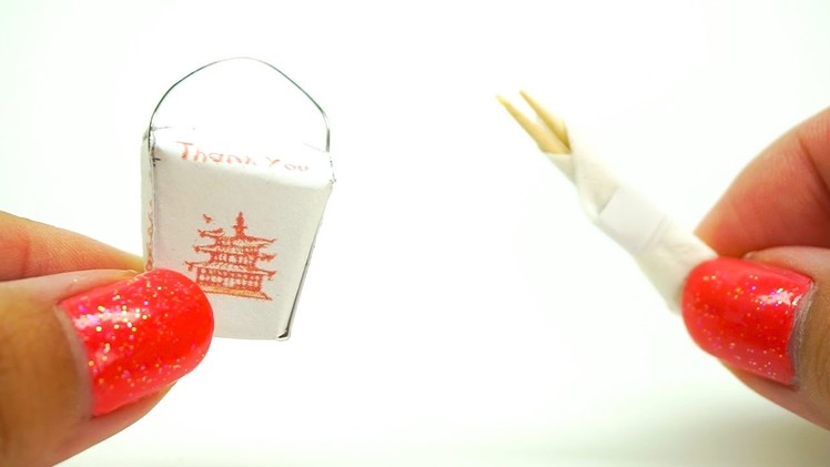 Miniature dollhouse Chinese Take Out Box with Chopsticks l food l Dollhouse DIY ♥