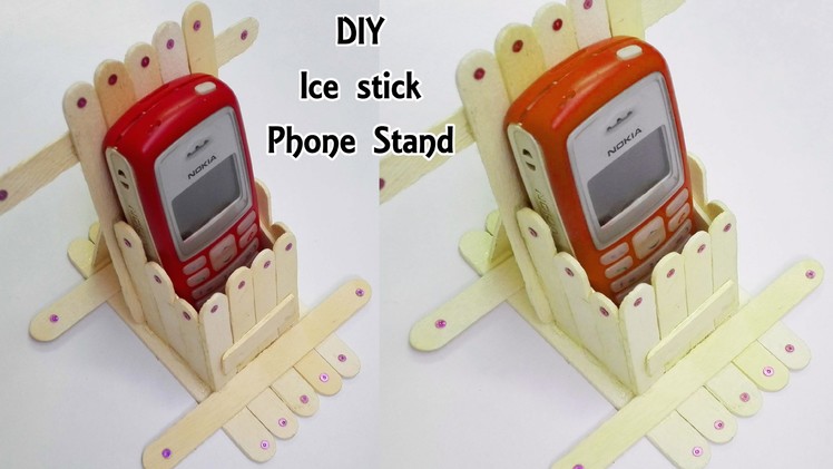 Phone stand with Ice Sticks. Popsicle || DIY Craft