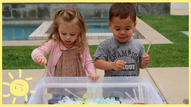 PLAY | Sensory Table Pouring Station & Coloring Ice