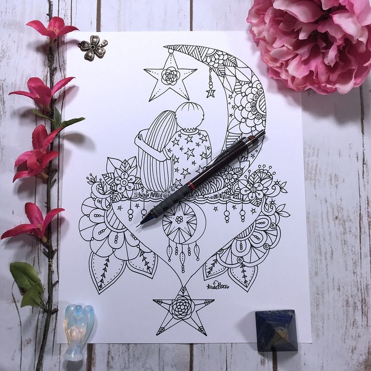 Speed drawing   crescent moon