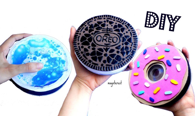 3 DIY Lava lamp, Oreo, Donut COIN PURSES - Recycle CDs DVDs