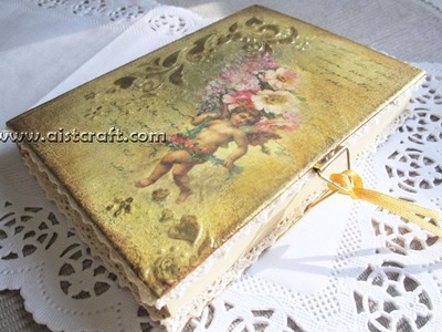 Decoupage journal cover tutorial - DIY. Vintage style journal.notebook. notepad. 