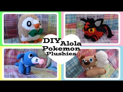 ❤ DIY Alola Pokemon Sock Plushies! How to make Rowlet, Litten, Popplio and Rockruff! ❤
