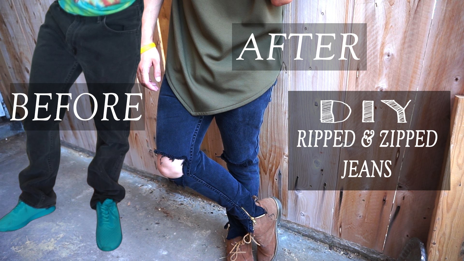 DIY: Baggy Levi Jeans to Ripped & Zippered Jeans, KAD transformation #15