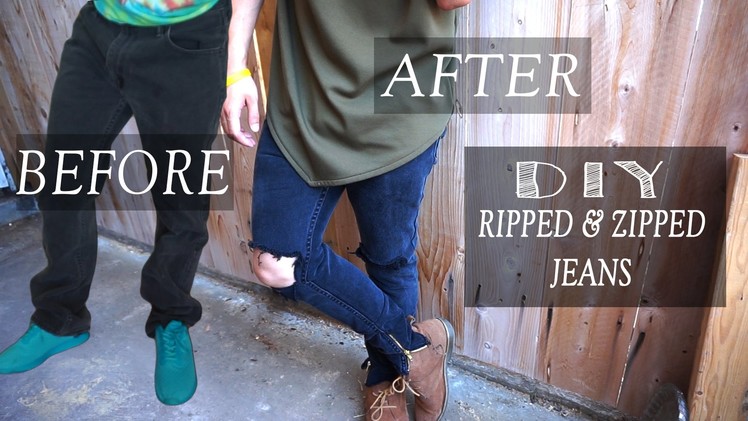 DIY: Baggy Levi Jeans to Ripped & Zippered Jeans | KAD transformation #15
