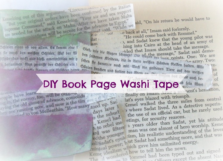 DIY Book Page Washi Tape. How to make easy washi tape