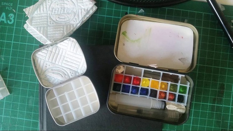 DIY Compact Watercolor travel palette tin. kit by Amy Louise Roberts - Arts