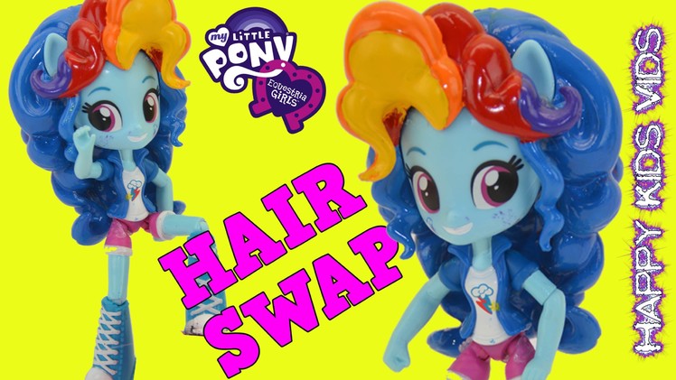 DIY Custom My Little Pony Rainbow Dash Pinkie Pie Hair Swap