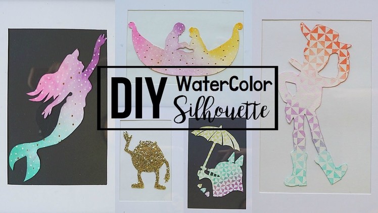DIY: EASY Disney Ombre Watercolor Silhouette Wall Decor for Dorm!