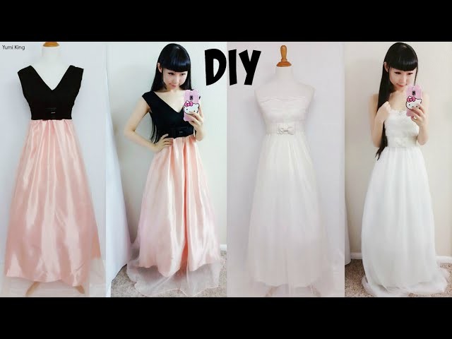 DIY Easy Wedding Dress & Prom Dress from Scratch (Floor Length)| DIY Formal Dress