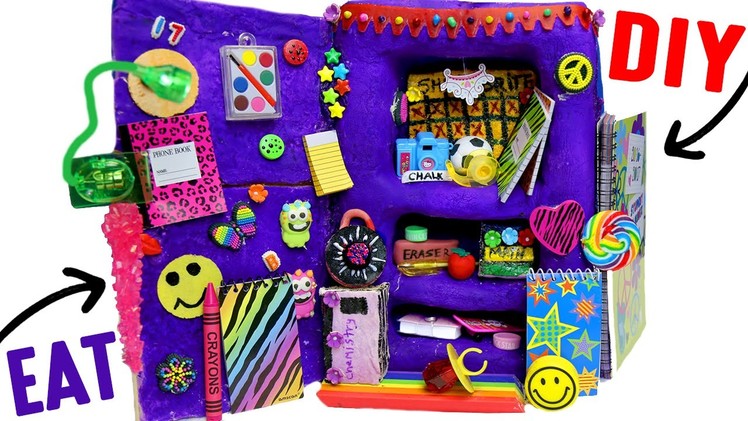 DIY Edible School Locker | EAT Locker Decor, Combination Lock, Books &  Back To School Supplies!