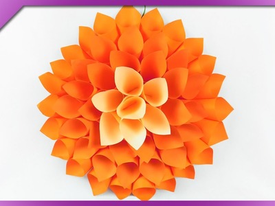DIY Extra large paper flower, room decoration (ENG Subtitles) - Speed up #236