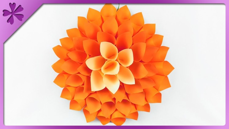 DIY Extra large paper flower, room decoration (ENG Subtitles) - Speed up #236