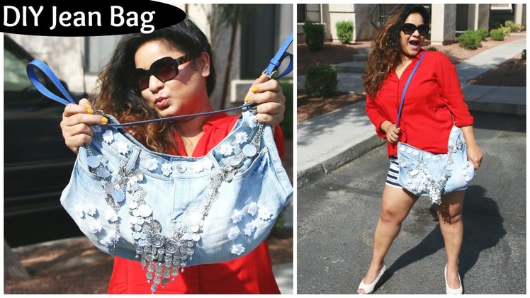DIY Fashion Jeans BAG ( recycled denim) DIY Bag | Pretty | Easy | Affordable | By Laxmi Jakkal
