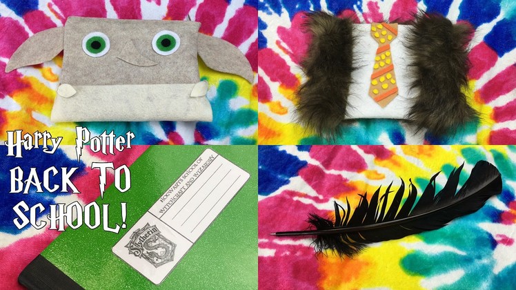 DIY Harry Potter BACK TO SCHOOL | 2 Pencil cases.bags (NO SEW) + Feather pen + Labels for notebooks