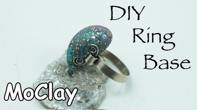 DIY How to make a wire Ring Base  and  Polymer clay stone